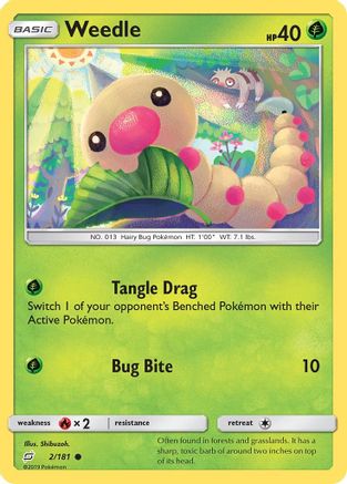 Weedle (2) 2/181 - SM  Team Up Reverse Holofoil