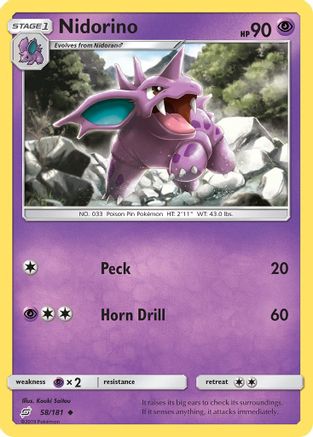 Nidorino 58/181 - SM  Team Up Reverse Holofoil