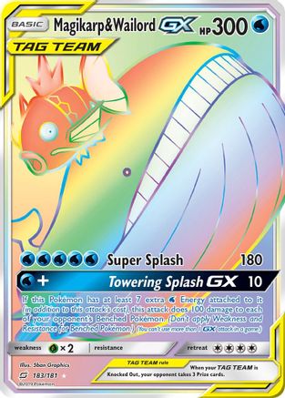 Magikarp & Wailord GX (Secret)/181 - SM  Team Up Holofoil