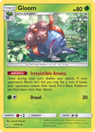 Gloom 7/214 - SM  Unbroken Bonds Reverse Holofoil