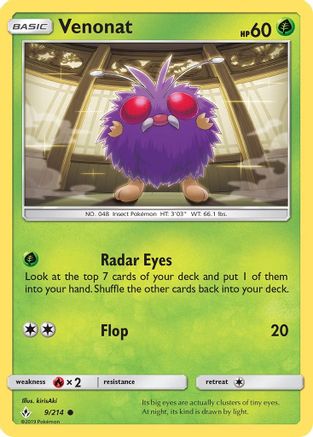 Venonat (9) 9/214 - SM  Unbroken Bonds Reverse Holofoil