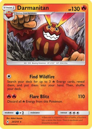 Darmanitan 24/214 - SM  Unbroken Bonds Reverse Holofoil