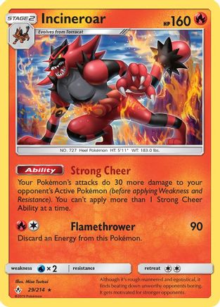 Incineroar 29/214 - SM  Unbroken Bonds Reverse Holofoil
