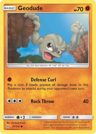 Geodude/214 - SM  Unbroken Bonds Reverse Holofoil