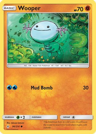Wooper 96/214 - SM  Unbroken Bonds Reverse Holofoil