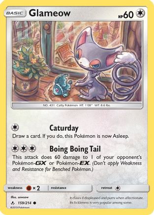 Glameow 159/214 - SM  Unbroken Bonds