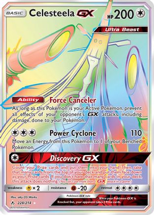 Celesteela GX (Secret)/214 - SM  Unbroken Bonds Holofoil