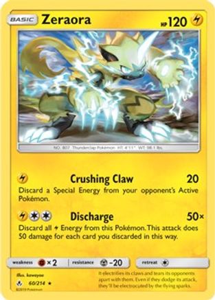 Zeraora - 60/214 (SM Unbroken Bonds) (Cracked Ice Holo) - Deck Exclusives Holofoil