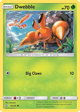 Dwebble 10/236 - SM  Unified Minds Reverse Holofoil