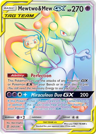 Mewtwo & Mew GX (Secret)/236 - SM  Unified Minds Holofoil