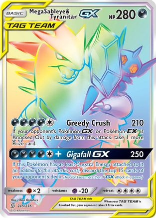 Mega Sableye & Tyranitar GX (Secret)/236 - SM  Unified Minds Holofoil
