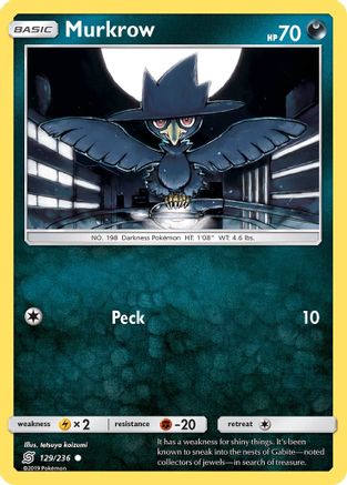 Murkrow (129) 129/236 - SM  Unified Minds Reverse Holofoil