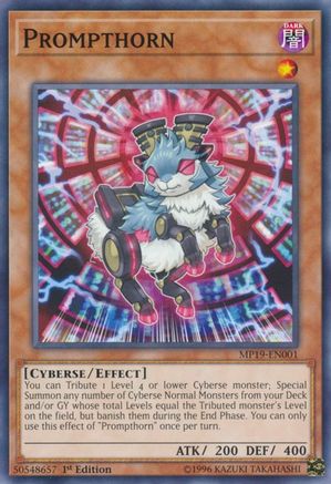 Prompthorn (MP19-EN001) - 2019 Gold Sarcophagus Tin Mega Pack 1st Edition