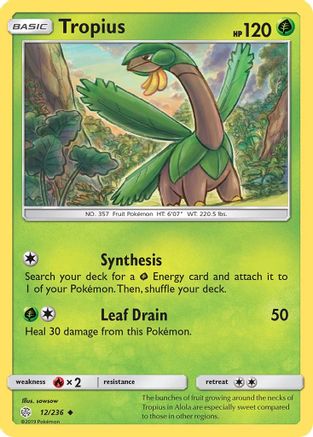 Tropius 12/236 - SM  Cosmic Eclipse Reverse Holofoil