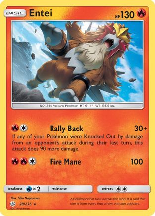 Entei 28/236 - SM  Cosmic Eclipse Reverse Holofoil