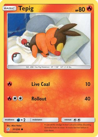 Tepig 31/236 - SM  Cosmic Eclipse Reverse Holofoil