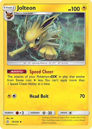 Jolteon 70/236 - SM  Cosmic Eclipse Reverse Holofoil