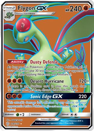 Flygon GX (Full Art)/236 - SM  Cosmic Eclipse Holofoil