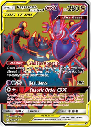 Naganadel & Guzzlord GX (Full Art)/236 - SM  Cosmic Eclipse Holofoil