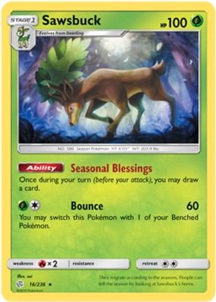 Sawsbuck - 16/236 (Prerelease Kit Exclusive) - Deck Exclusives