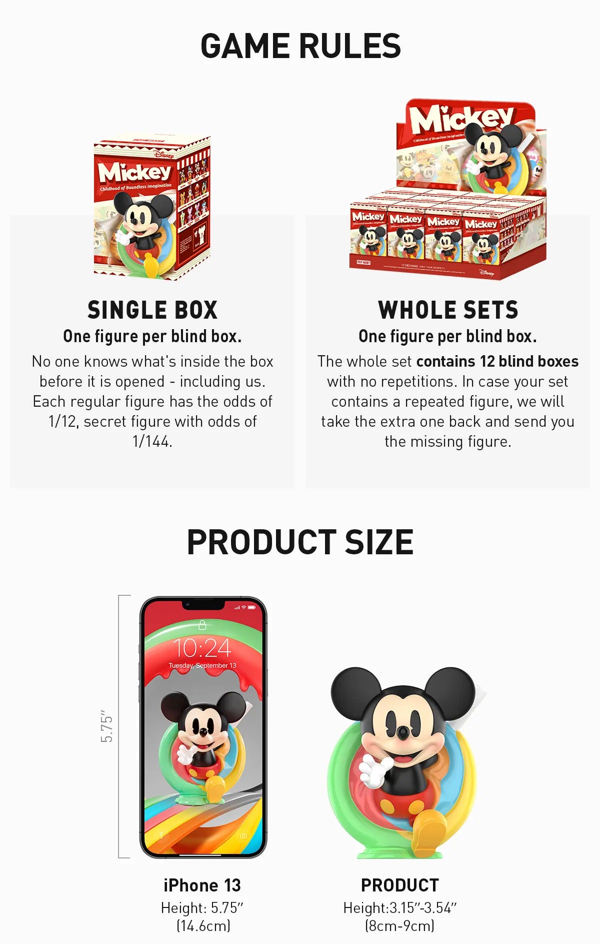 Pop Mart Disney - Mickey Childhood of Boundless Imagination Series Figures Blind Box (1 Random Box)