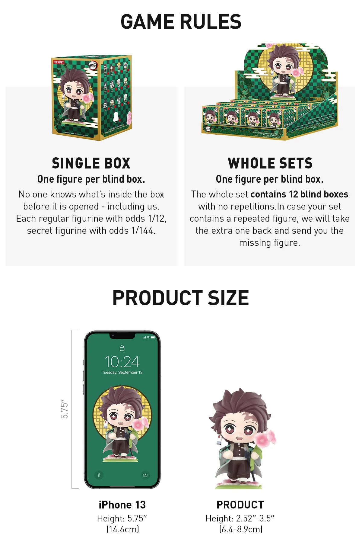 Pop Mart Demon Slayer Kimetsu no Yaiba Birth Flower Series Figures Blind Box (1 Random Box)