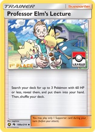 Professor Elm's Lecture - 188a/214 (League Challenge) [1st Place]/214 - League & Championship Cards Reverse Holofoil