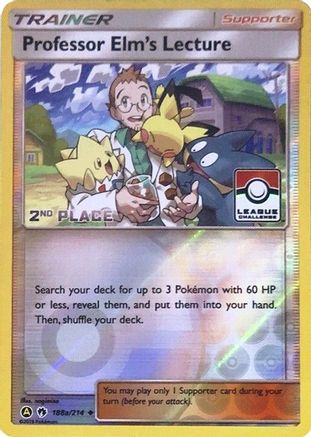 Professor Elm's Lecture - 188a/214 (League Challenge) [2nd Place] - League & Championship Cards Reverse Holofoil