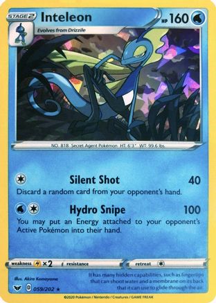 Inteleon - 059/202 (Cracked Ice Holo) - Deck Exclusives Holofoil
