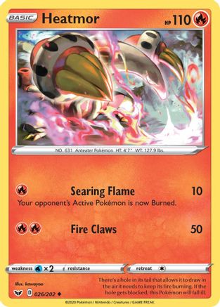 Heatmor 26/202 - SWSH01 Sword & Shield Base Set Reverse Holofoil