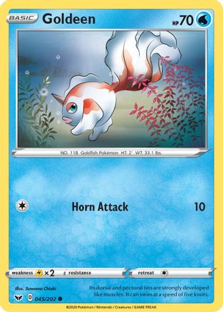 Goldeen (045) 45/202 - SWSH01 Sword & Shield Base Set Reverse Holofoil