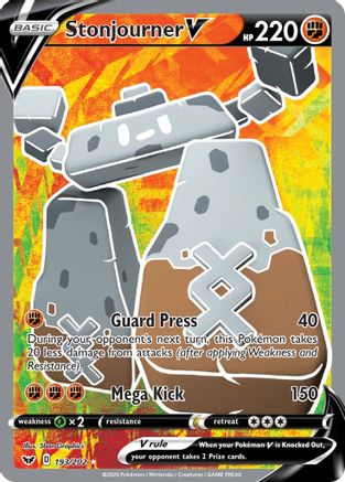 Stonjourner V (Full Art) 193/202 - SWSH01 Sword & Shield Base Set Holofoil