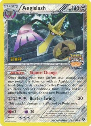 Aegislash - 85/146 (Regional Championships) [Staff] - League & Championship Cards Reverse Holofoil