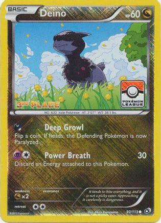 Deino - 97/113 (Pokemon League) [3rd Place] - League & Championship Cards Reverse Holofoil