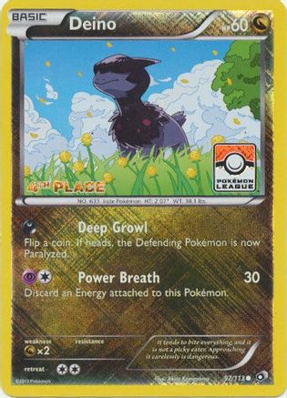Deino - 97/113 (Pokemon League) [4th Place] - League & Championship Cards Reverse Holofoil