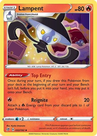 Lampent 32/192 - SWSH02 Rebel Clash Reverse Holofoil