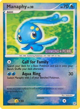 Manaphy - 9/130 [Diamond & Pearl] - Burger King Promos Reverse Holofoil