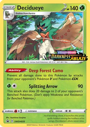 Decidueye - SWSH035 (Prerelease)/307 - SWSH Sword & Shield Promo Cards Holofoil