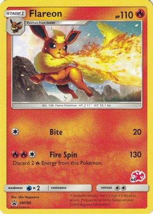 Flareon - SM186 (#44 Charizard Stamped) - Battle Academy