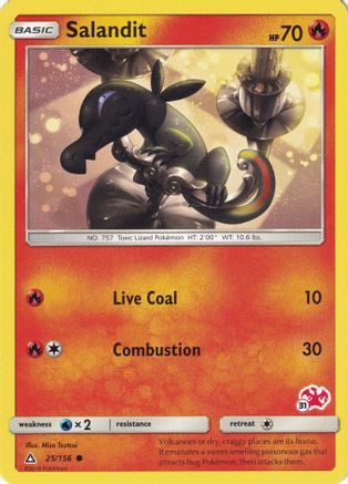 Salandit - 25/156 (#31 Charizard Stamped) - Battle Academy