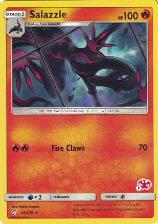 Salazzle - 34/236 (#7 Charizard Stamped) - Battle Academy