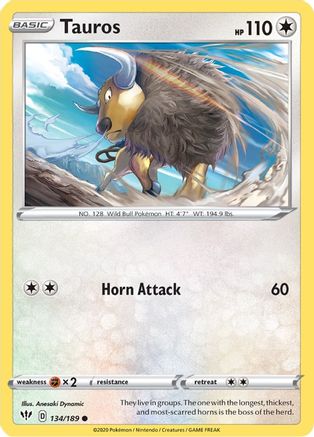 Tauros 134/189 - SWSH03 Darkness Ablaze