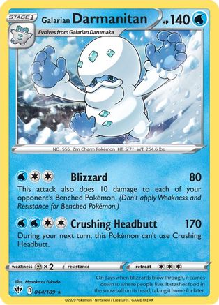 Galarian Darmanitan (44) 44/189 - SWSH03 Darkness Ablaze Reverse Holofoil