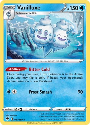Vanilluxe 47/189 - SWSH03 Darkness Ablaze