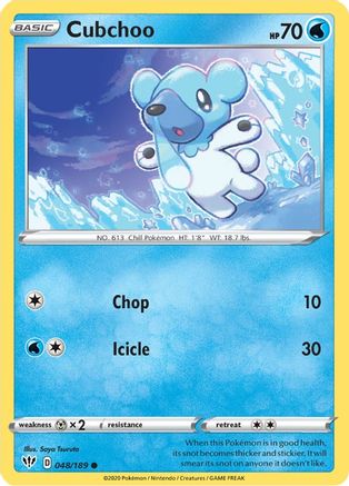 Cubchoo 48/189 - SWSH03 Darkness Ablaze
