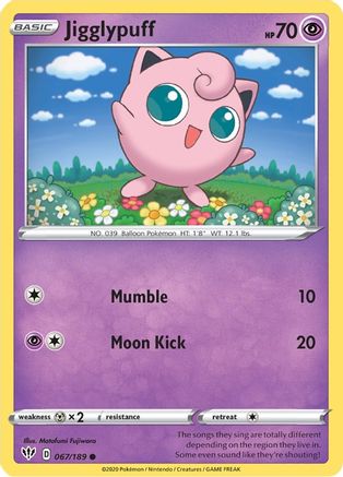 Jigglypuff 67/189 - SWSH03 Darkness Ablaze Reverse Holofoil