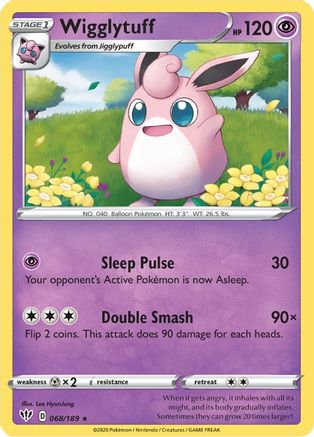 Wigglytuff 68/189 - SWSH03 Darkness Ablaze Reverse Holofoil