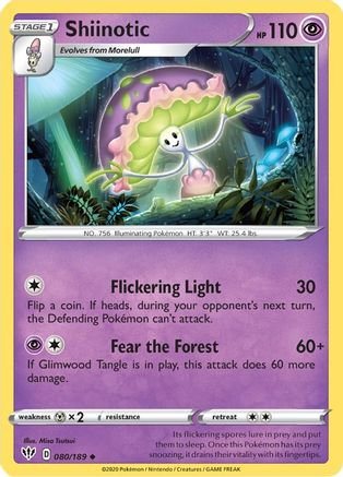Shiinotic 80/189 - SWSH03 Darkness Ablaze Reverse Holofoil