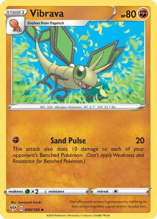Vibrava 90/189 - SWSH03 Darkness Ablaze Reverse Holofoil