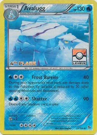 Avalugg - 31/106 (Pokemon League) [4th Place] - League & Championship Cards Reverse Holofoil
